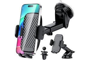 7d24hcare Car Phone Holder Phone Holders for Your Car Windshield Dashboard Air Vent Universal Hands Free Car Mount Phone Holder with Suction Cup Base and Telescopic Arm for Smartphone