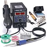 YIHUA 8786D I 2 in 1 Hot Air Rework and Soldering Iron Station with °F /°C, Cool/Hot Air Conversion, Digital Temperature Corr