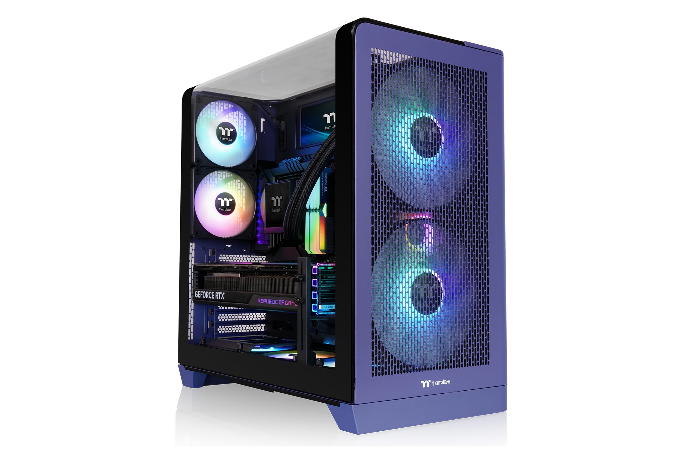 Thermaltake View 390 Air | ATX Midi-Tower | Curved Tempered Glass Showcase | Hidden-Connector Support | Airflow | leises Gaming Case | Future Dusk 7