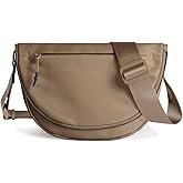 Crescent Bag for Women and Men, Fashion Medium Nylon Folding Crescent Moon Bag Single Shoulder Bag with Adjustable Strap