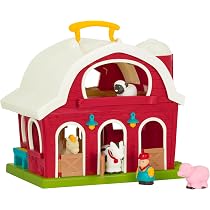 Amazon.com: Battat Big Red Barn, Animal Farm Playset - Learning ...