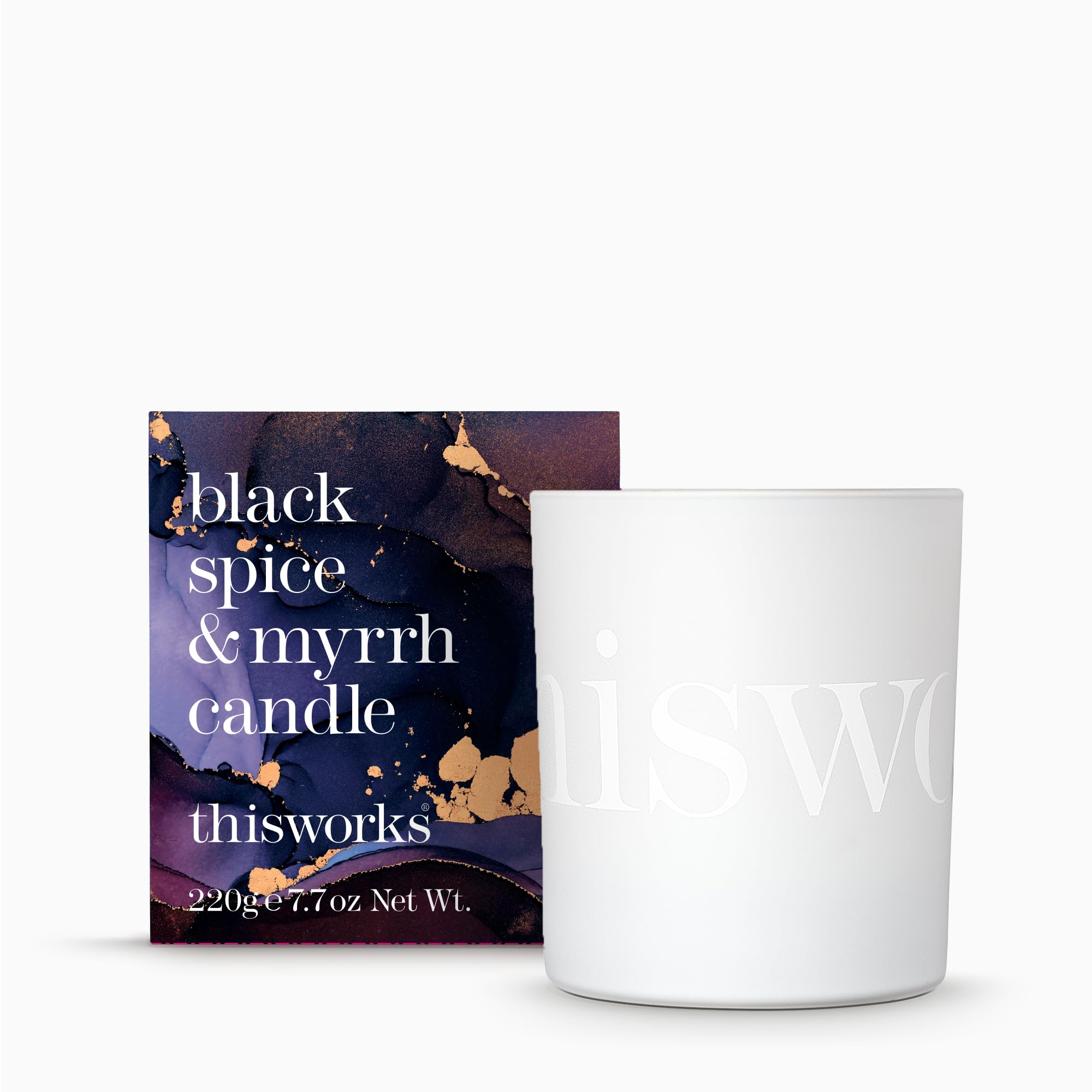 This Works Black Spice & Myrrh Candle, 220 gm - Hand Poured and Blended with Essential Oils - Warming and Aromatic