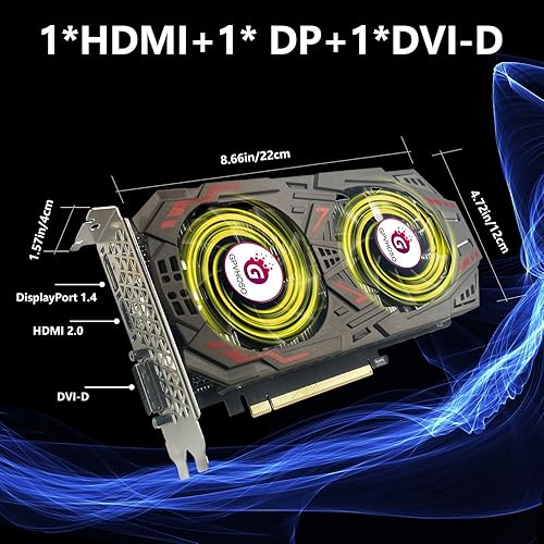 GPVHOSO GeForce GTX 1060 6GB GDDR5 192bit Gaming Graphics Card 4K