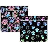 2Pcs PU Leather Small Squeeze Coin Purse Pouch Mini coin Bag Unique And Cute Wallet Cosmetic Bags Change Bag For Women Girls Men Dog Paw Pattern