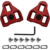 Neworld Bike Cleats Compatible with Look Delta Pedals (Incompatible with SPD) Road Cycling-Compatible with Look System-Indoor Cycling & Road Bike Bicycle Cleat Set (red)