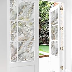 DKTIE Marble Pattern Privacy Window Film with