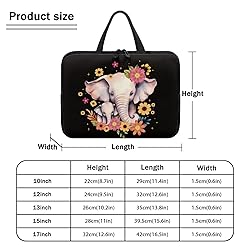 Uasibuni Daisy Elephants Print Laptop Bag for Men