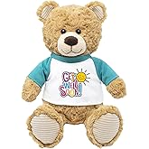 PLUSHOLOGY Get Well Soon Teddy Bear Stuffed Animal; Ultra Soft and Cuddly Bear Plush for Kids 3 Years Old to Adults; Child-Safe Embroidered Eyes Wearing Get Well Soon Shirt; (9" Tall Seated)