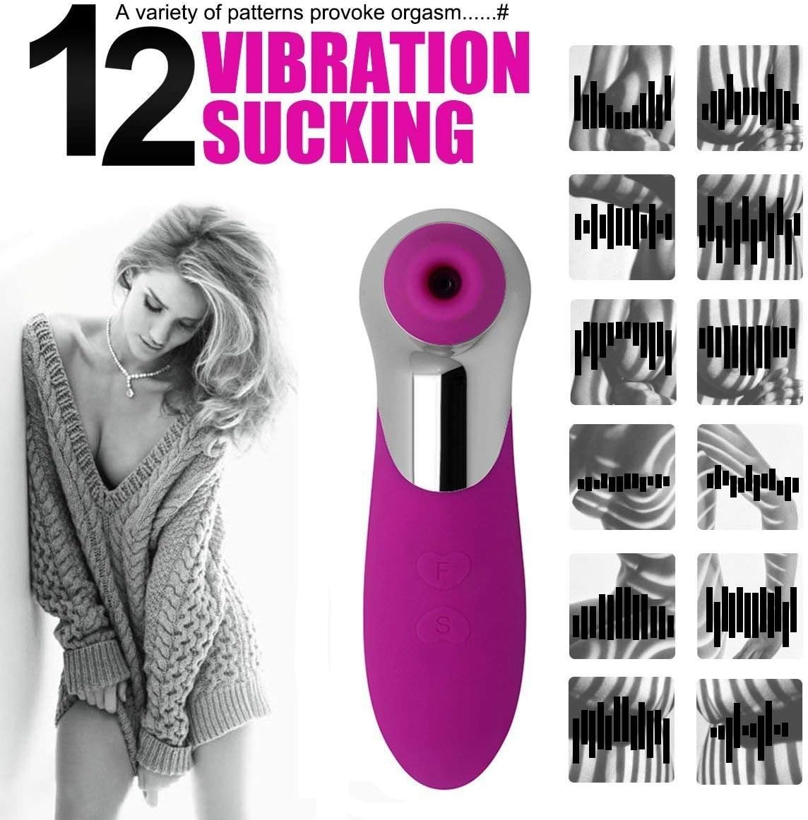 Powerful Tongue Suck & Lick Stimulator Toys Woman Oral Tongue Ni-pple Sucker Simulator Waterproof 30 Speed Vibration Wand G Spotter Sucking Toys for Women&Couples