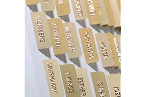 BRYTEFY Laminated Bible Tabs (Gold Foil Stamped Lettering), Bible Journaling Supplies, Bible Book Tabs, Christian Gift, 66 Bible Tabs Old and New Testament, Including 24 Blank Tabs (Neutral)
