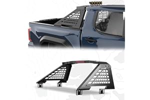 LOX ROX Explore O Series Sport Roll Bar Compatible with Mid Size Pickup Truck for Tacoma, Ranger, Canyon, Frontier | Quick Installation no Drilling Required | Light Mount | | (Black Web)