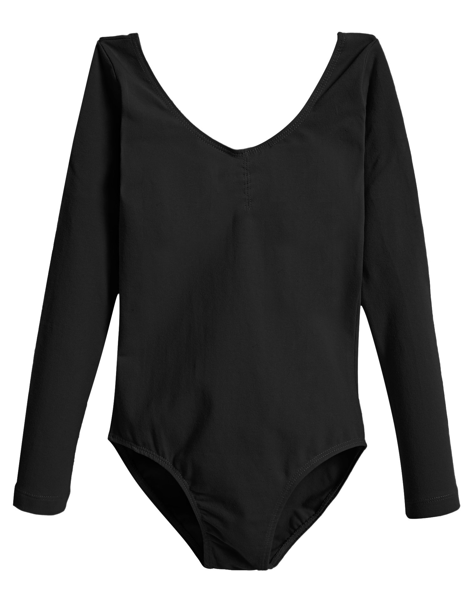 Arshiner Kids Girl's Classics Long Sleeve Camisole Leotard ,Black