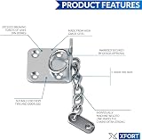 XFORT Polished Chrome Door Chain Narrow Design External Internal Restrictor view 3