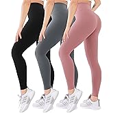 Blisset 3 Pack High Waisted Leggings for Women with Pockets Soft Active Tummy Control Pants for Yoga Running & Daily Wear