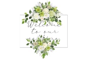 BMQDSM Wedding Arch Flowers Faux Flowers Set of 2 Flower Garland for Wedding Decorations for Reception and Wedding Welcome Sign (Green)