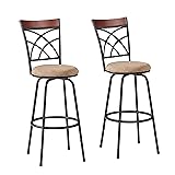 VECELO Barstools, Adjustable Counter Stools, Steel