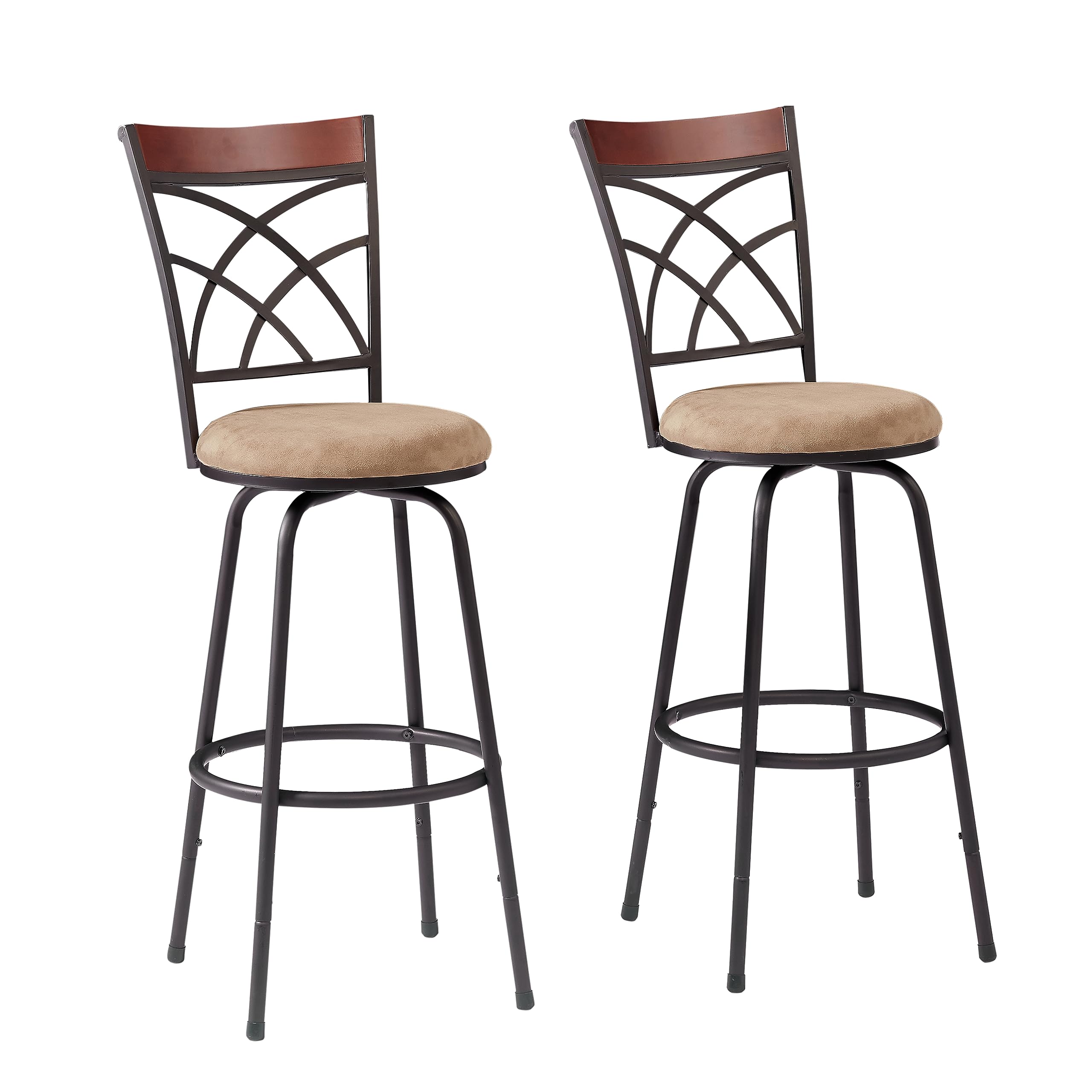 VECELO Barstools, Adjustable Counter Stools, Steel