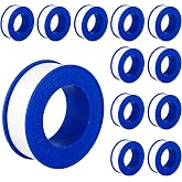 12 Pack PTFE Plumbers Tape Professional Thread Seal Tape for Pipe Sealing, Teflon Tape for Plumbing Leak Prevention, Suitable for Home, Office, and Industrial Use (1/2" x 393")