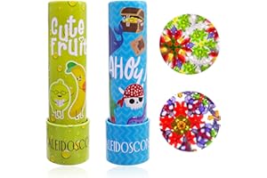 Juuxncgv 2 Pcs Classic Tin Kaleidoscope,Retro Toys,Educational Kaleidoscope Toy with Metal Body for Boys,Girls,Goodie Bag Stuffers,Birthday, Yellow and Blue