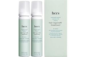 HIMS & HERS hers Topical Minoxidil Foam, 5% - Extra Strength Hair Growth Treatment for Women - Clinically Proven to Reduce Hair Loss in 3-6 Months - Unscented, 2 Month Supply, 2 Pack
