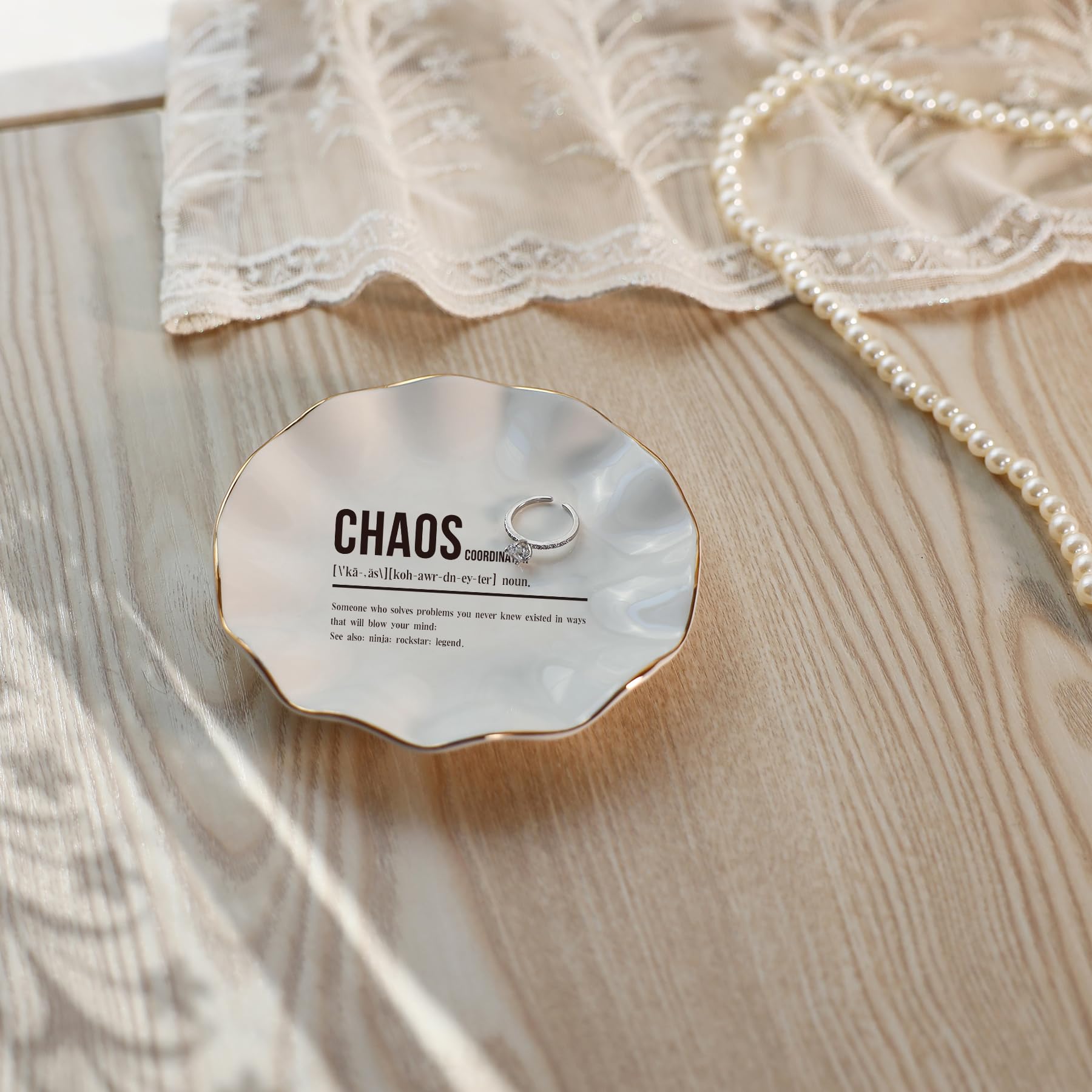 Chaos Coordinator Gifts for Women Ring Dish Jewelry Tray,Boss Lady Gifts for Women,Thank You Gifts for Women,Boss,Coworker,Manager,Office,Teacher,Nurse,Her,Mom
