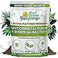 Mycorrhizal Fungi with Beneficial Bacteria, Trichoderma, Sea Kelp, Molasses, Yucca, Smart Grower Supercharge Plant Root Enhancer 8oz Super Concentrate Powder Makes 100 Gallons