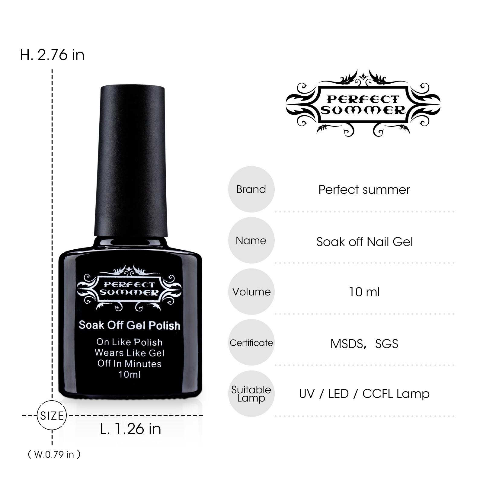 Perfect Summer Gel Nail Polish Set - Nail Art Soak Off Nail Gel , Manicure Salon , 10ml each botttle #17