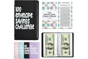 100 Envelope Savings Challenge Book, Reusable A6 Money Budget Binder or Cash Envelopes, Saving Challenges Book Easy and Fun W