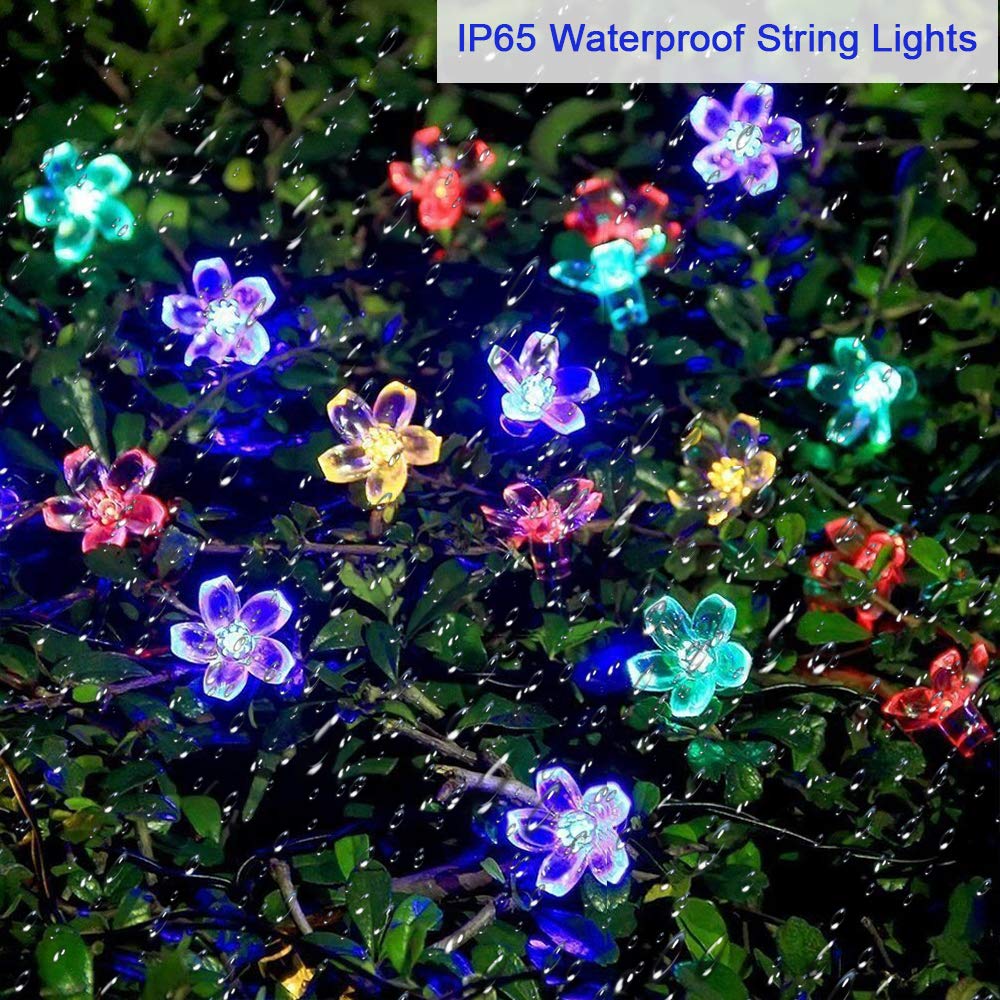 Solar Garden String Lights,Cshare Solar Powered Fairy Lights Outdoor 50 LED 22ft 8Modes Waterproof Outdoor Flower String Lights for Yard, Christmas Tree, Home, Wedding,Party Decorations (Multi Colour)