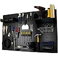 Wall Control Pegboard Organizer 4 ft. Metal Pegboard Standard Tool Storage Kit with Black Toolboard and Black Accessories