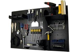 Wall Control Pegboard Organizer 4 ft. Metal Pegboard Standard Tool Storage Kit with Black Toolboard and Black Accessories