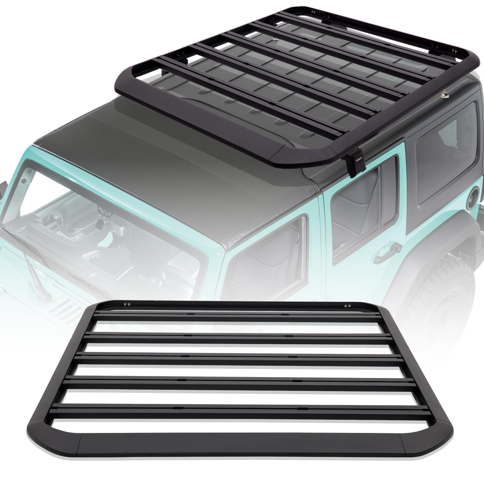 Photo 1 of (FACTORY SEALED)CALLIERT 1/2 Half Roof Rack for 07-18 Jeep Wrangler JK JKU, Aluminum Cargo Basket 400lb Capacity Luggage Rooftop Storage