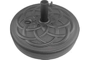 T&Jero Round Heavy Duty Plastic Patio Umbrella Base Stand Weight for Outdoor, 84 lb with Water and Sand Filled, Black