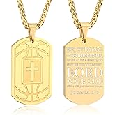 Easter Basket Stuffers - Basketball Bible Verse Cross Necklace for Men Stainless Steel Religious Gift Basketball Sports Jewelry Birthday Christmas Gifts for him Kids Boys Men Teens him Boyfriend dad