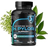 Zenmen H. Pylori Support | Lactobacillus Reuteri Probiotic with Mastic Gum for Digestion & GI Health - Third Party Tested, 60 Vegan Capsules, Made in The USA