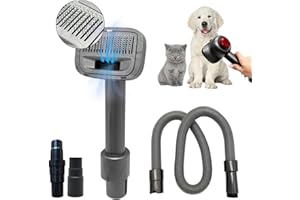 VACEXT Pet Hair Grooming Brush Vacuum Attachment for Dogs, Cats with Vacuum Extension Hose up to 3.5M – Compatible with Miele, Shark Rocket HV322, HV301, HV371, Rotator NV501, Navigator NV350 Series & More