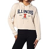 chicka-d Women's Standard Oversized Dropped Shoulder Crewneck Fleece Sweatshirt | NCAA Arch Over Icon Neutral