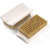 2 Pack Natural Boar Bristle Laundry Stain Brushes, Effectively Removes Tough Stains from Delicate Fabrics, Cotton, Knits & Leather - Gentle Scrubbing for Clothes, Shoes& Upholstery Without Damage