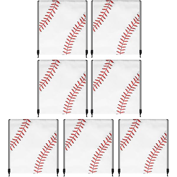 Eccliy 24-Pack Baseball Drawstring Bags - Sports Gift Favor Sacks, 13.4x17 Inches, Polyester, Team Party Supplies