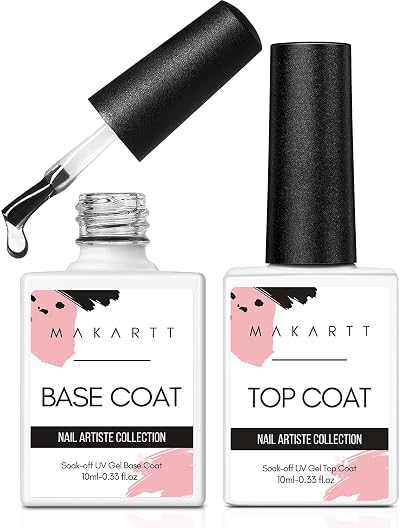 Makartt No Wipe Base and Top Coat Kit 2x10ml Gel Nail Polish Set