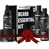 The Beard Struggle Beard Growth Kit for Men includes Beard Balm, Beard Oil, Beard Wash, &amp; Beard Conditioner - Silver Collection - Viking Storm