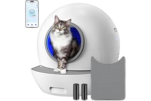 Self Cleaning Cat Litter Box, Upgraded Automatic Cat Litter Box Self Cleaning for Multi Cats, 60L Smart Litter Box with Mat Safety Protection/Odor Removal 1-Year Machine KungFuPet W-arranty