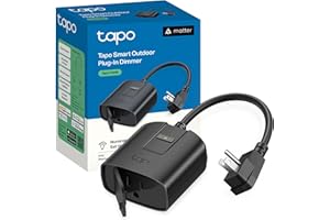 Tapo Outdoor Smart Dimmer Plug for Outdoor Lights, Matter, App Control, IP65 Weather Resistant, Works with Siri, Alexa, Google, ETL Certified, Energy Monitoring,150WLED/CFL, 2.4GHZ WiFi Only, P430M