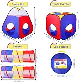 Opret Play Tent 4 in 1 Pop Up Tent Tunnels Ball Pit Kids view 2