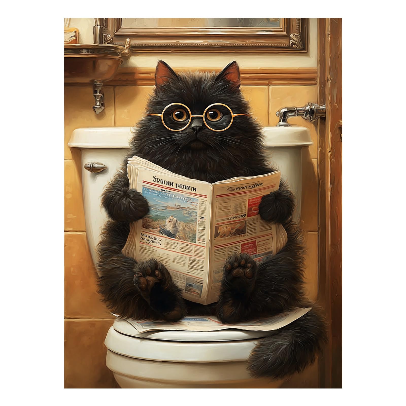 Mafenr Art Cat Paint by Numbers for Adults, Cat Paint by Numbers, Painting by Numbers Canvas for Gifts and Wall Decorate 12x16 Inch/30x40 CM — image 1