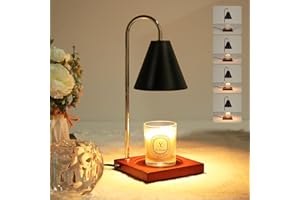 CANMEIJIA Candle Warmer Lamp with Timer & Dimmable, Electric Candle Warming Lamps with 2 Bulbs, Vintage Candle Lamps for Home Decor, Bedroom, Jar Candles, Black Wax Melt Lamp for Women