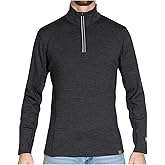 MERIWOOL Mens Base Layer 100% Merino Wool Heavyweight 400g Half Zip Sweater for Men