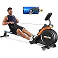 YOSUDA Magnetic/Water Rowing Machine 350 LB Weight Capacity - Foldable Rower for Home Use with Bluetooth, App Supported, Tablet Holder and Comfortable Seat Cushion