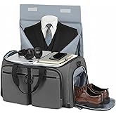 TOP Garment Duffle Bags for Travel, Convertible Garment Bag with Shoe & Laptop Compartment, 2 in 1 Carry on Suit Garment Bags for Men Women, All in One Hanging Suit Travel Bag for Airplanes, 55L