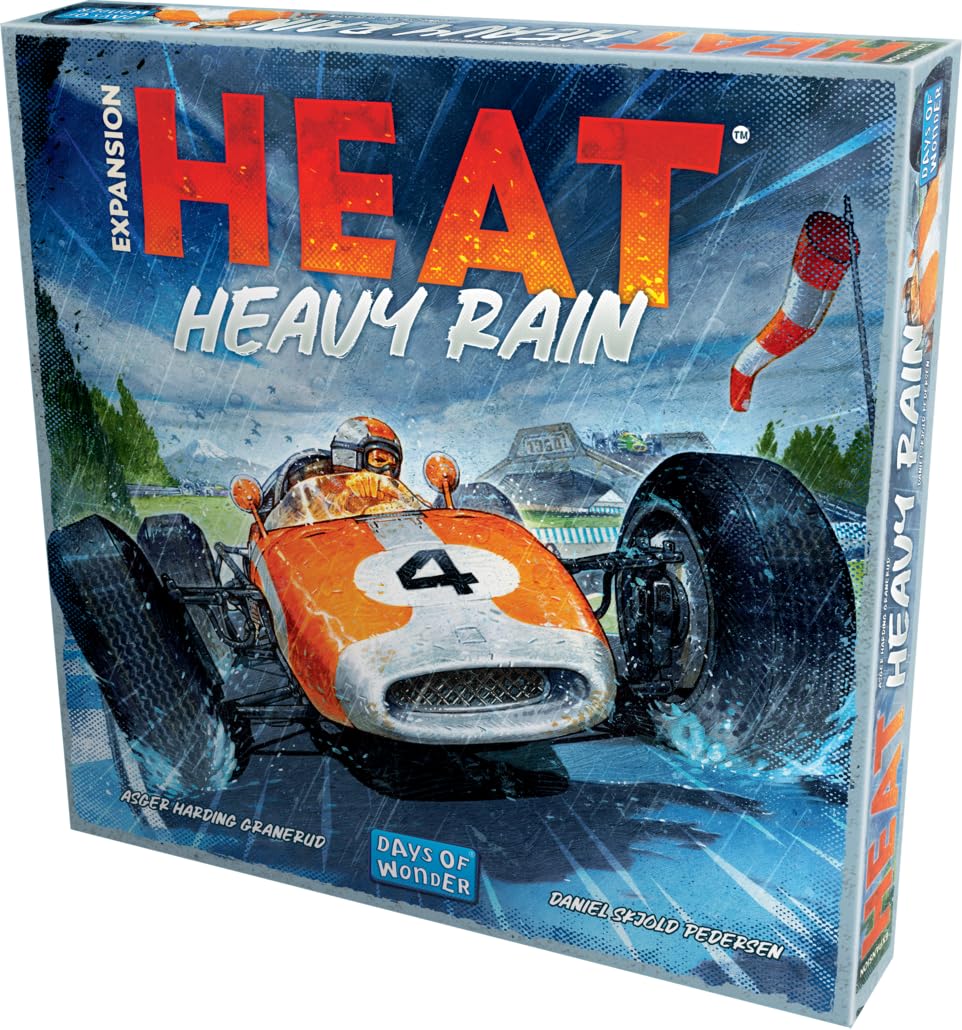 Asmodee Heat: Heavy Rain Board Game Expansion - New Japan & Mexico Tracks, Intense Car Racing Strategy Game, Fun Family Game for Kids & Adults, Ages 10+, 1-7 Players, 60 Min Playtime